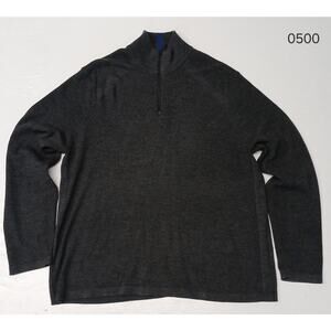 Perry Ellis Motion Merino Blend XL Gray Stretch Dress Casual Zip Sweatshirt